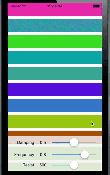 带有弹性效果的collecitonView